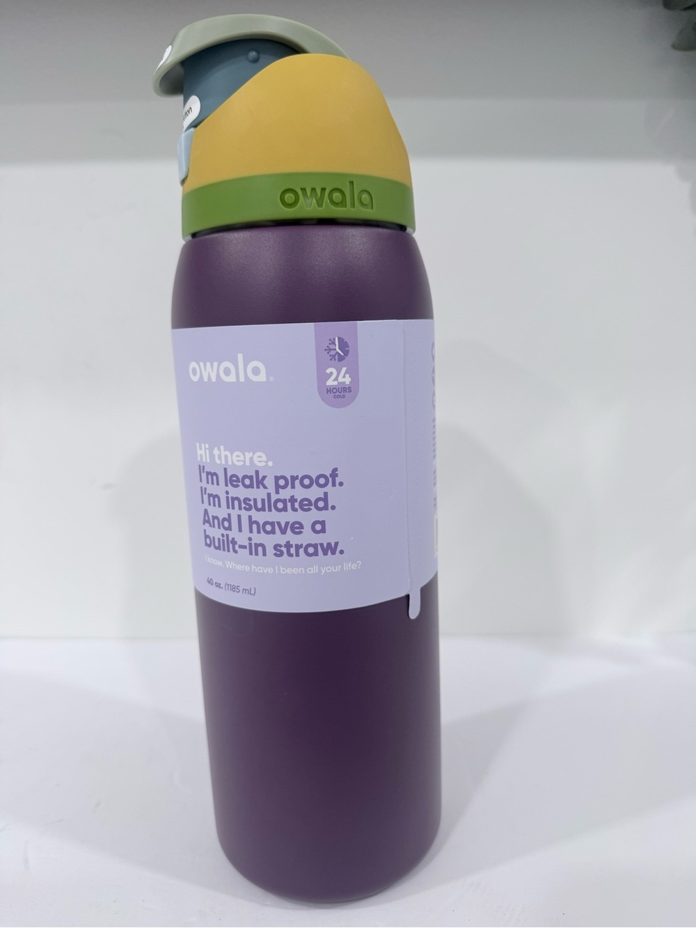 Owala Insulated Straw Water Bottle — Purple